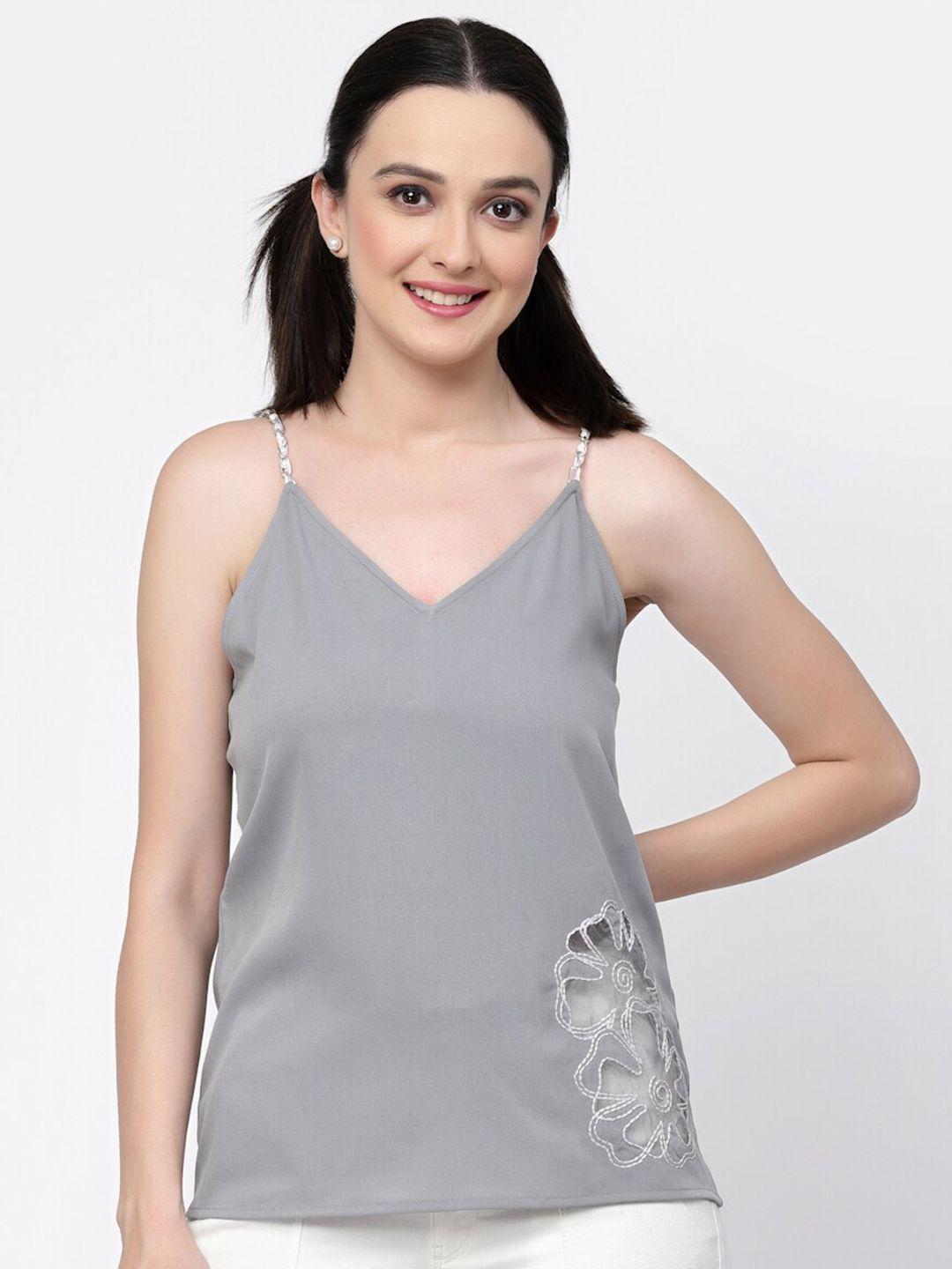 lela v neck sleeveless regular top