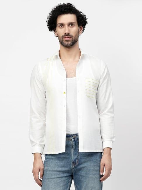 lela white regular fit shirt