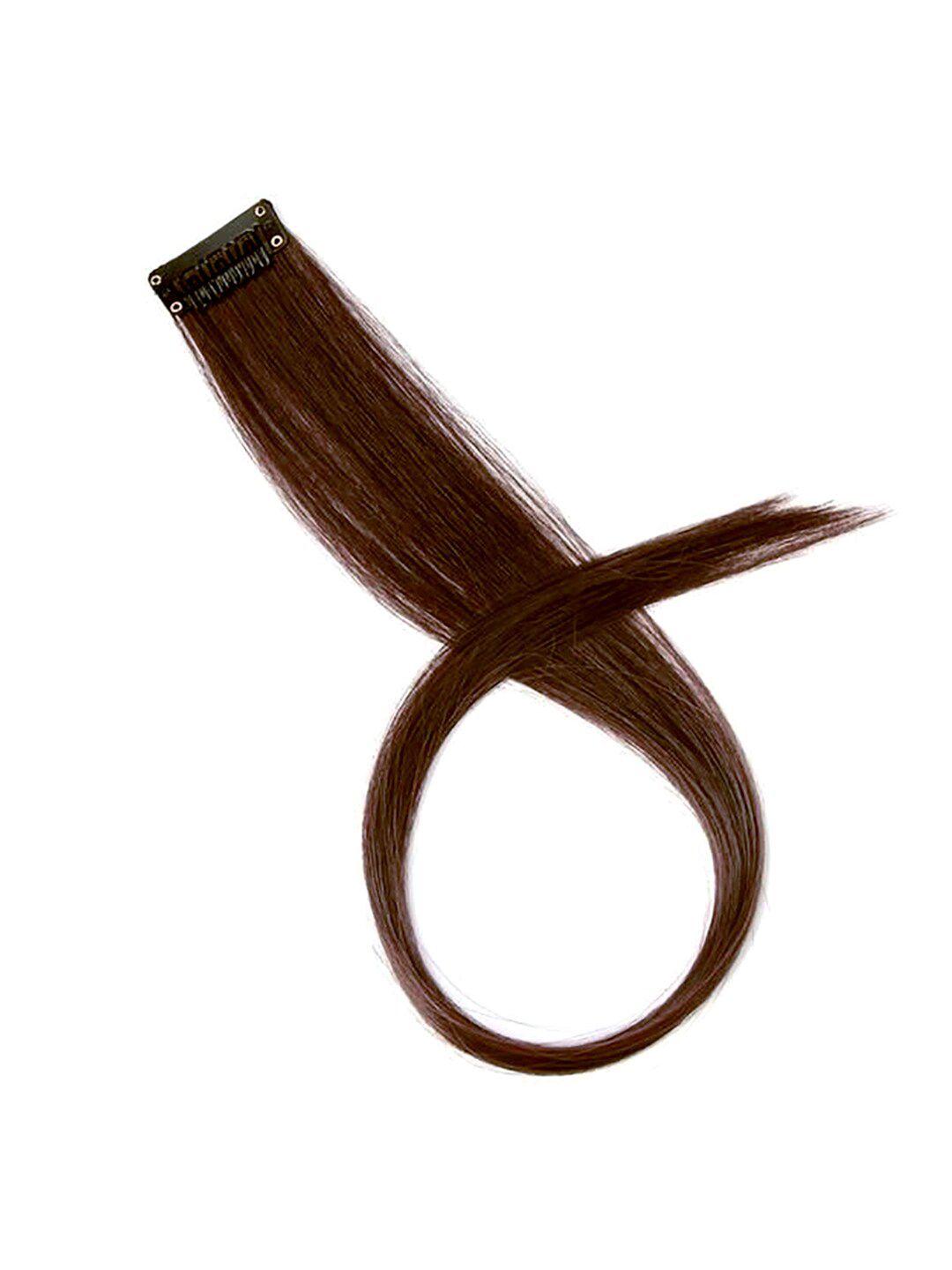 lemodish dark brown 14 inches single clip human hair streaks side-on hair clip