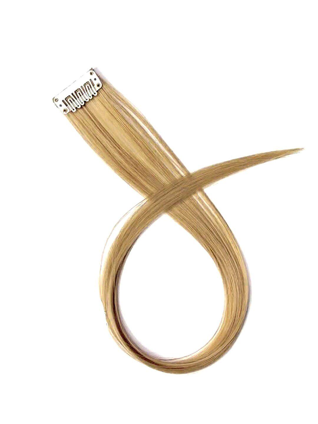 lemodish premium blonde 14 inch single clip human hair streaks side-on hair clip