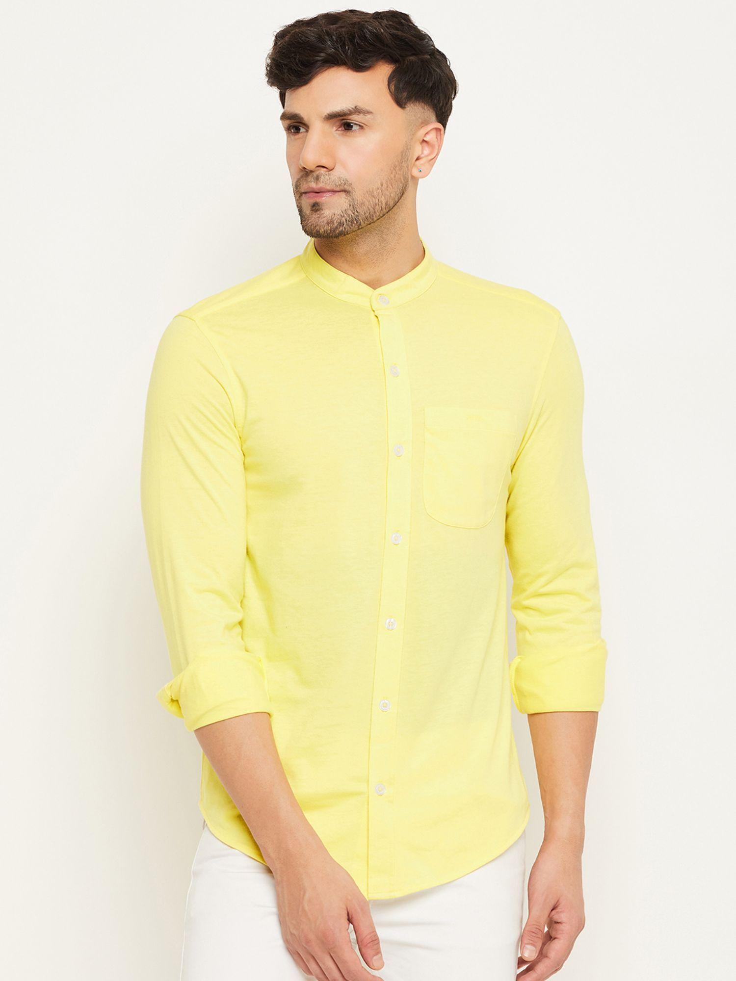 lemon yellow solid shirt