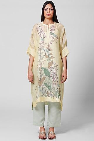 lemon embellished kaftan tunic set