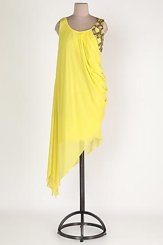 lemon embroidered asymmetric tunic