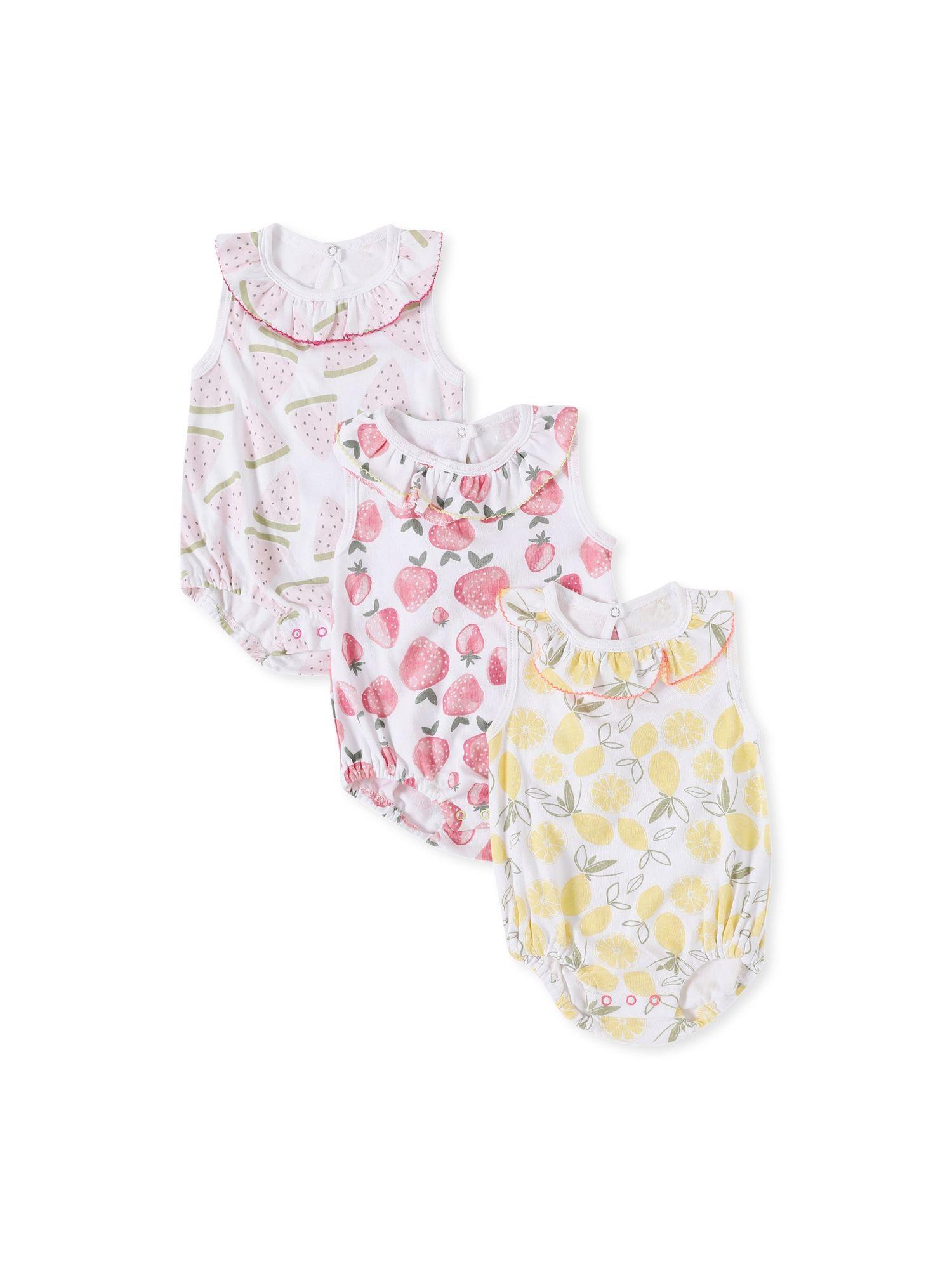 lemon melon multicolor onesies (pack of 3)