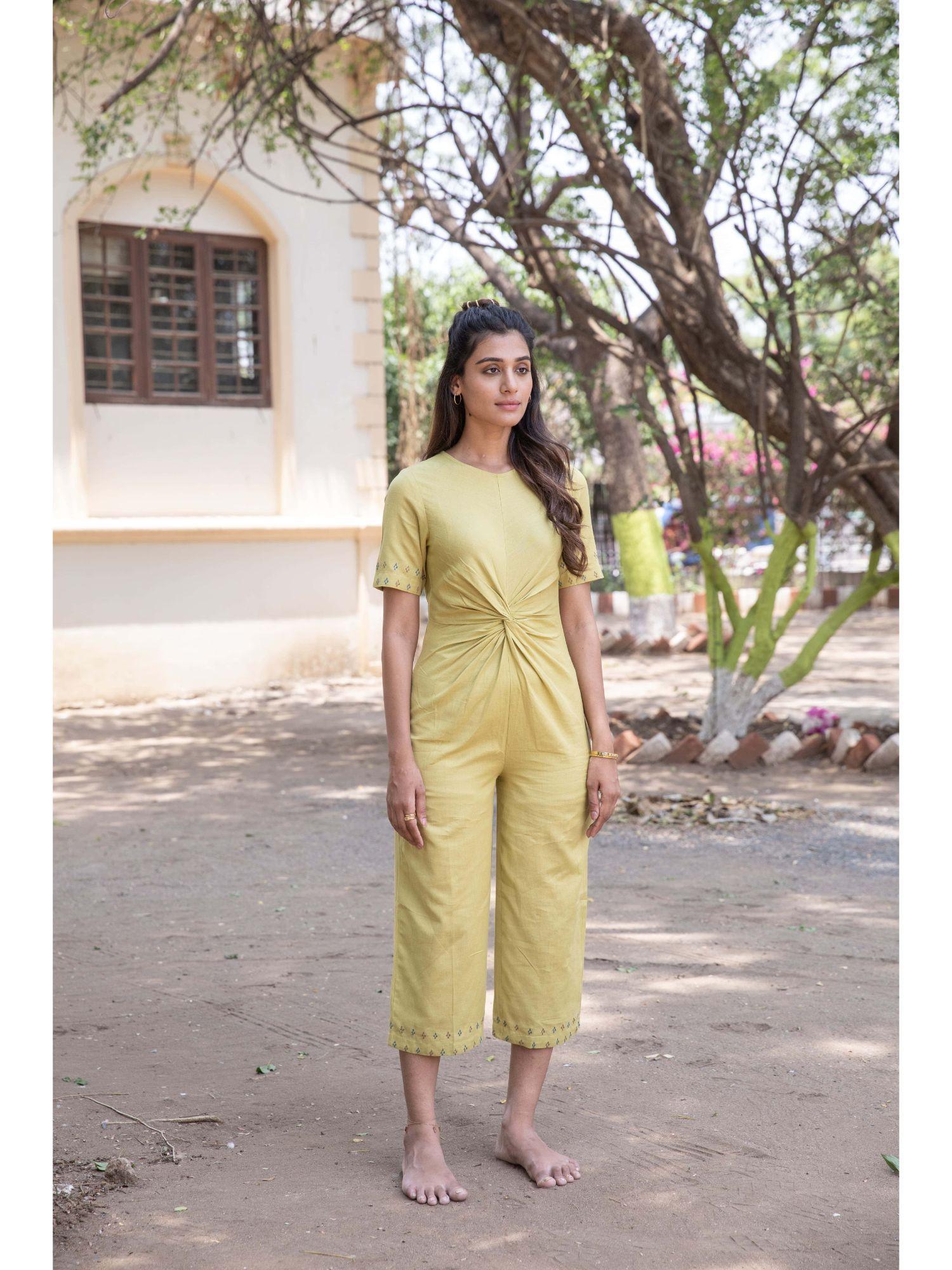 lemon oasis olive jumpsuit