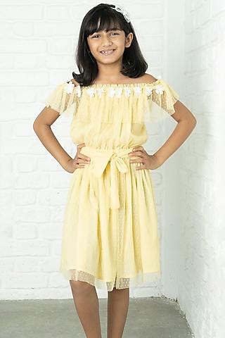 lemon yellow cotton dress for girls