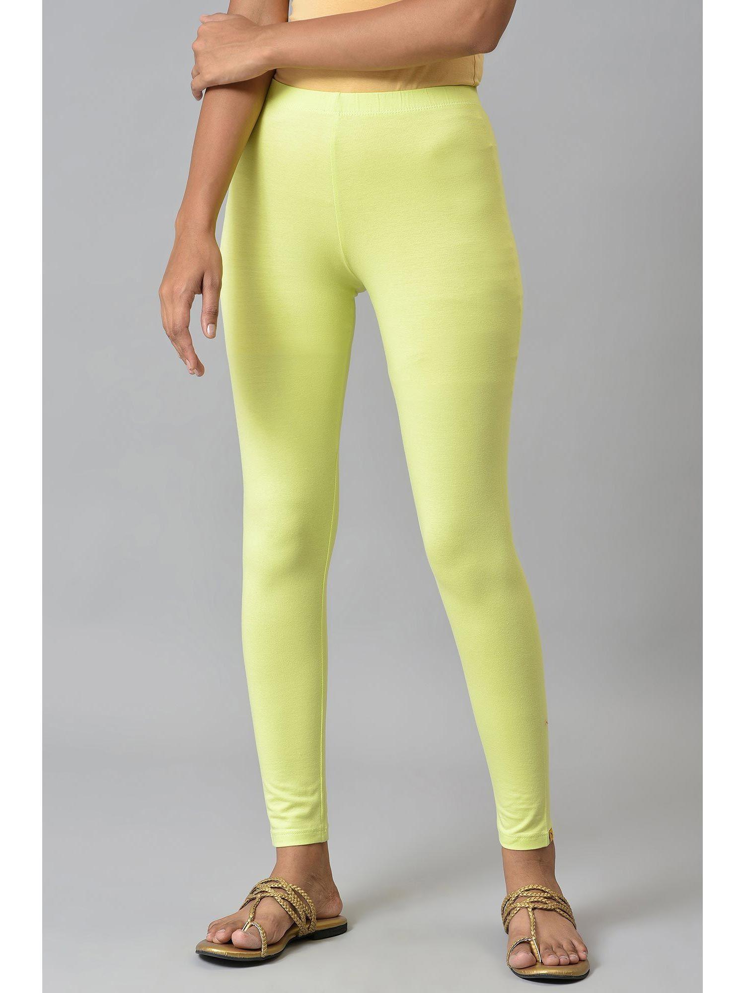 lemon yellow cotton lycra tights