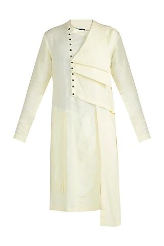 lemon yellow flat neck kurta