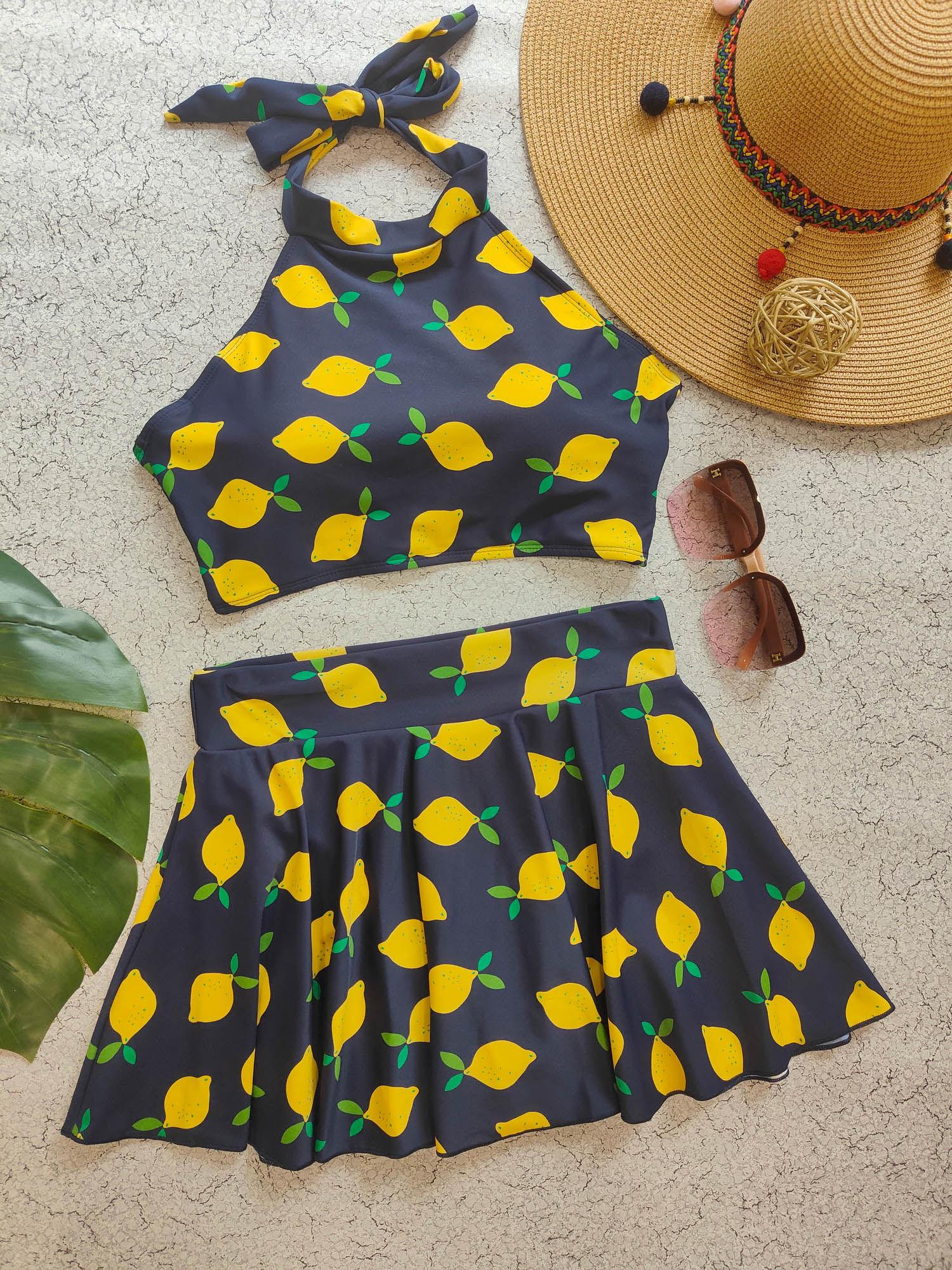 lemony blue swimwear (set of 2)