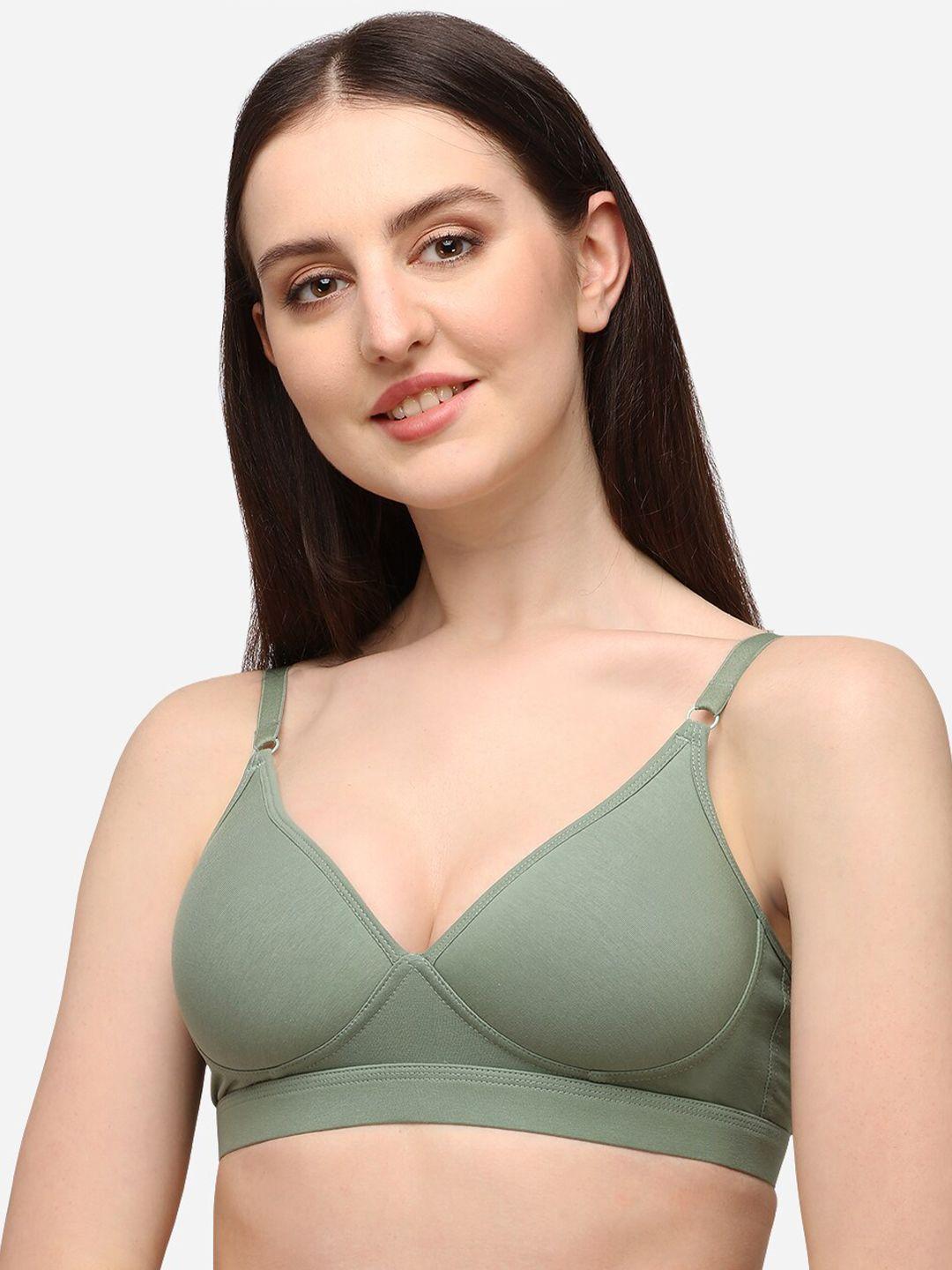 lenissa sea green t-shirt bra-half coverage lightly padded l-124