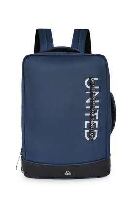 lennox printed polyester zipper closure men's backpack - navy