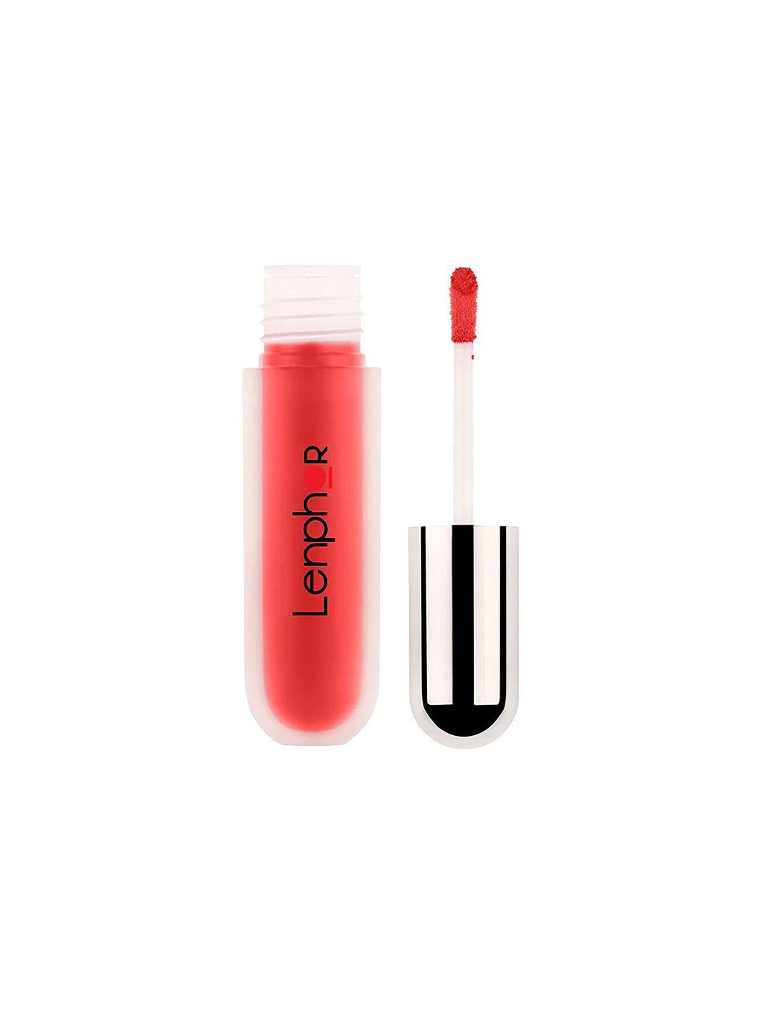 lenphor long lasting smooth matte finish lasche it liquid lipstick 5g - carmine red 03