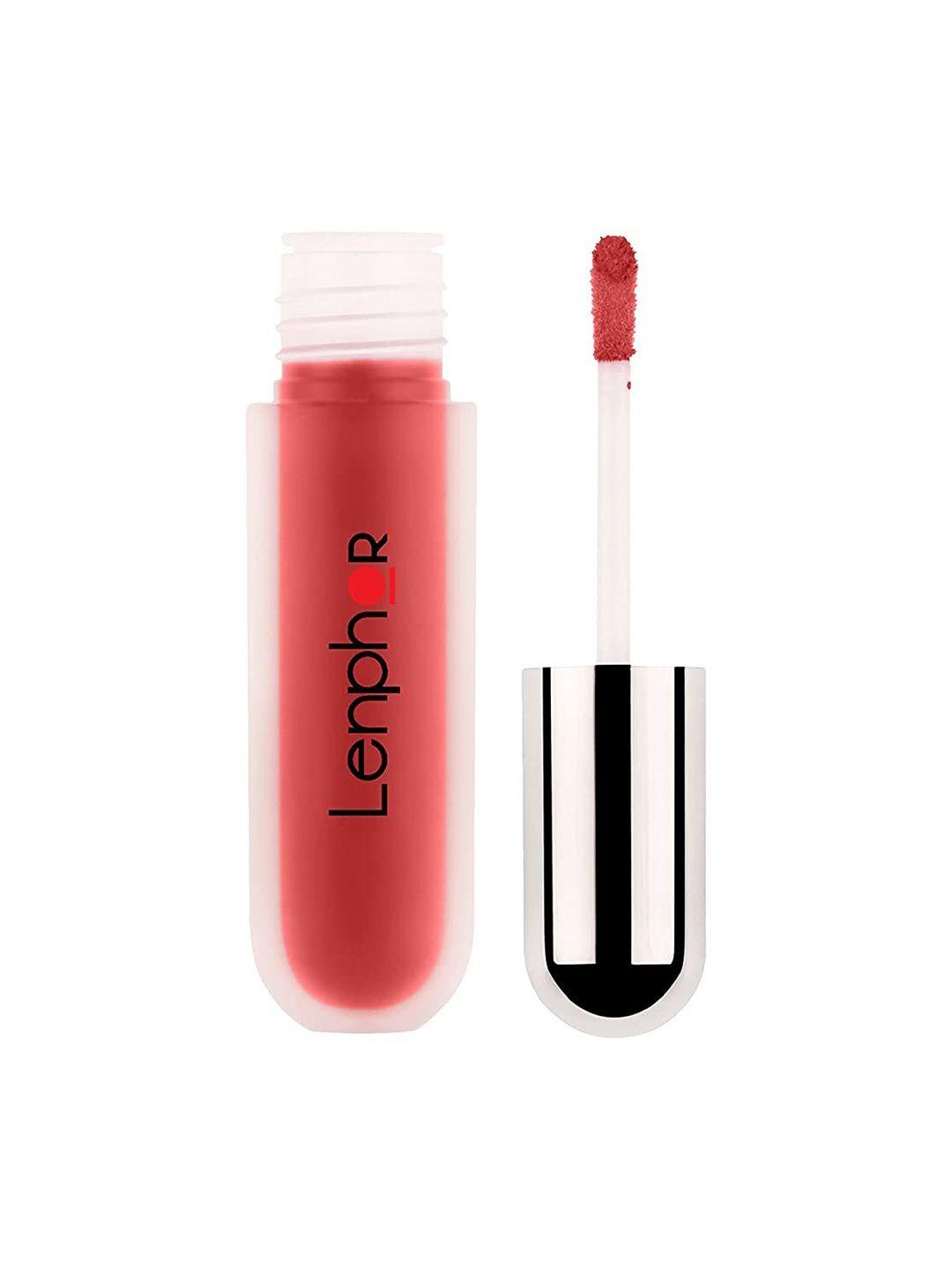 lenphor long lasting smooth matte finish lasche it liquid lipstick 5g - vermilion wine 01