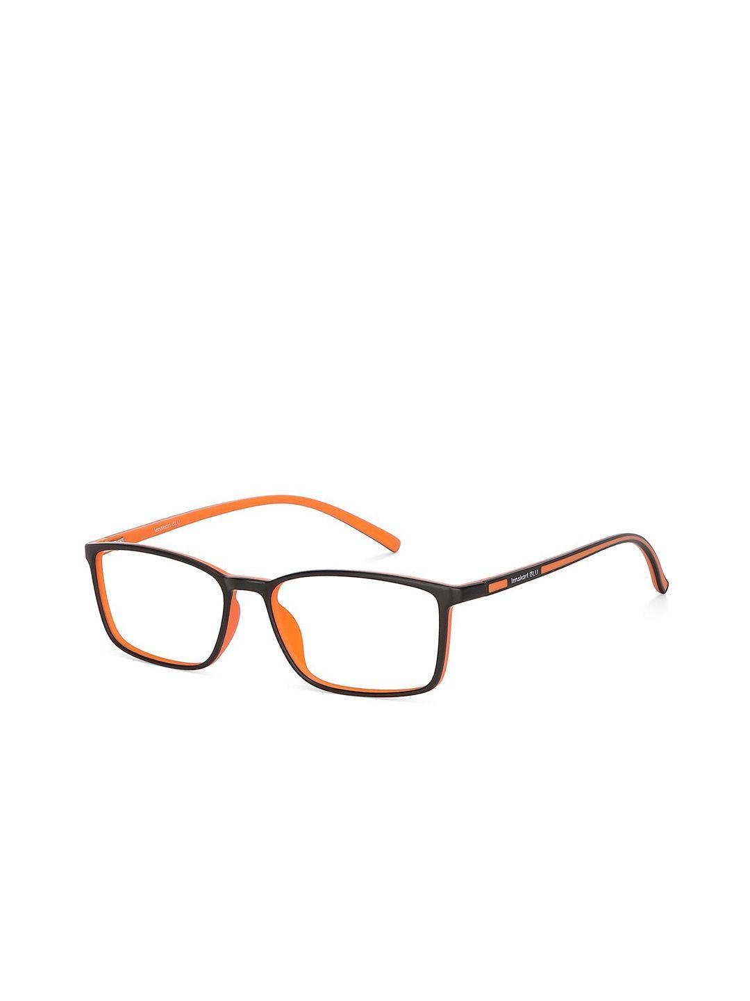 lenskart blu unisex transparent & black full rim rectangle frames