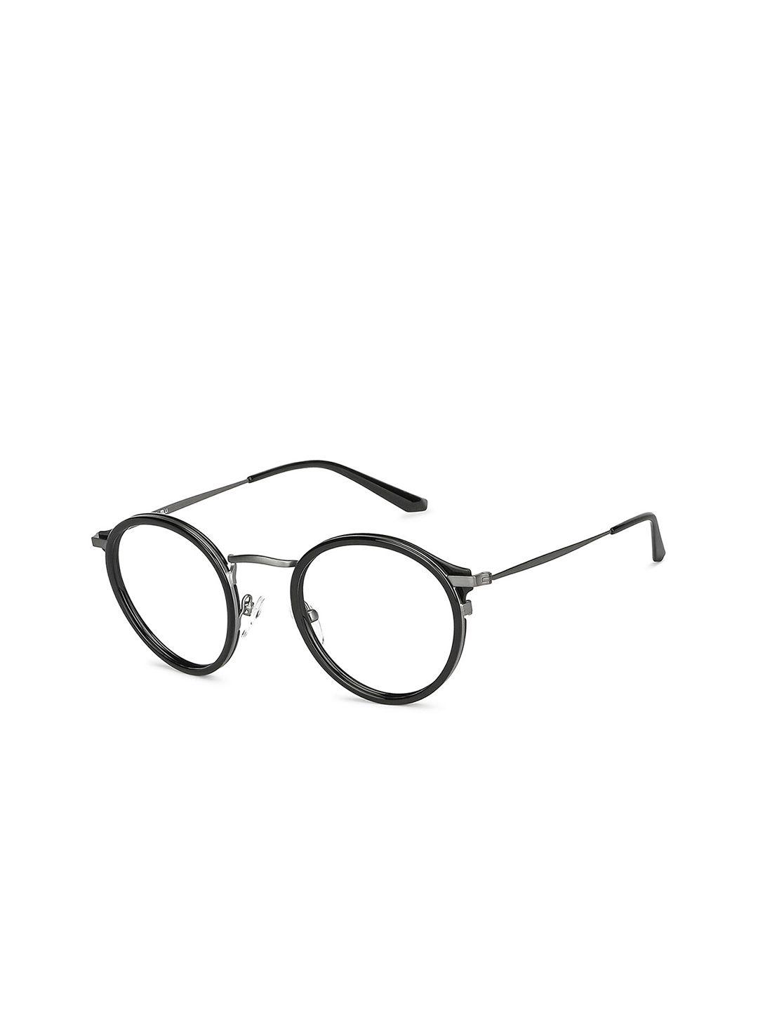 lenskart blu unisex transparent & black full rim round frames