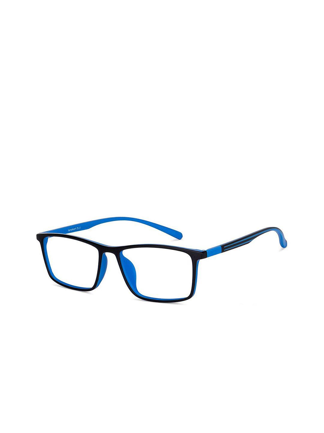 lenskart blu unisex transparent & blue full rim rectangle frames