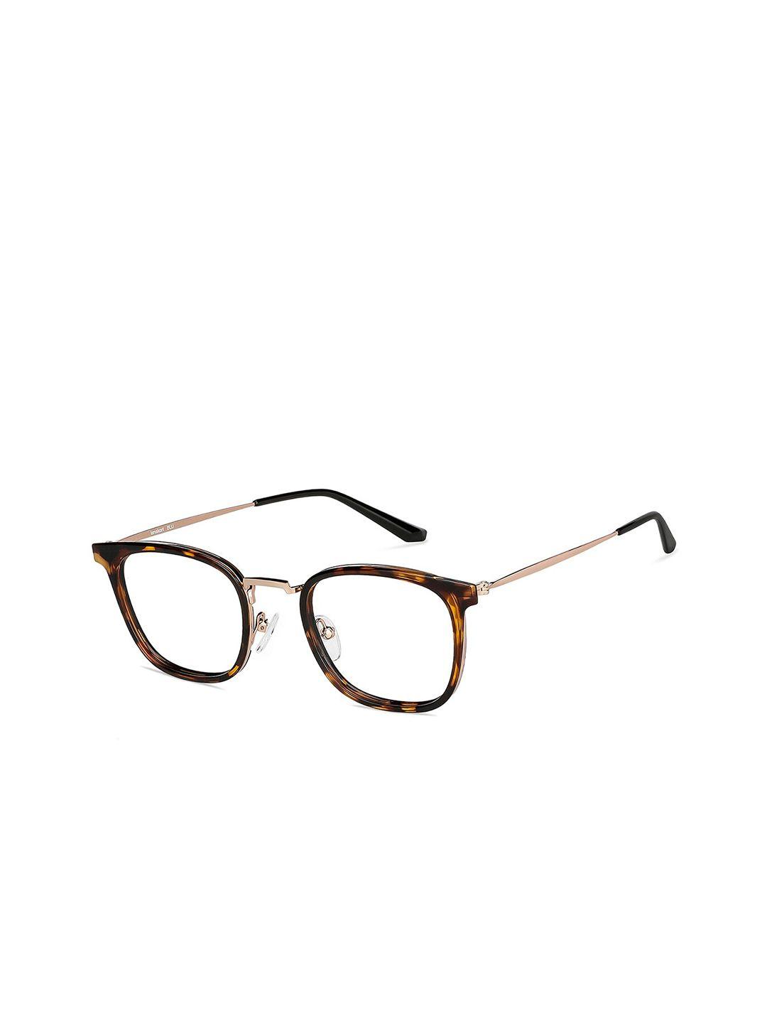 lenskart blu unisex transparent & gold-toned full rim square frames