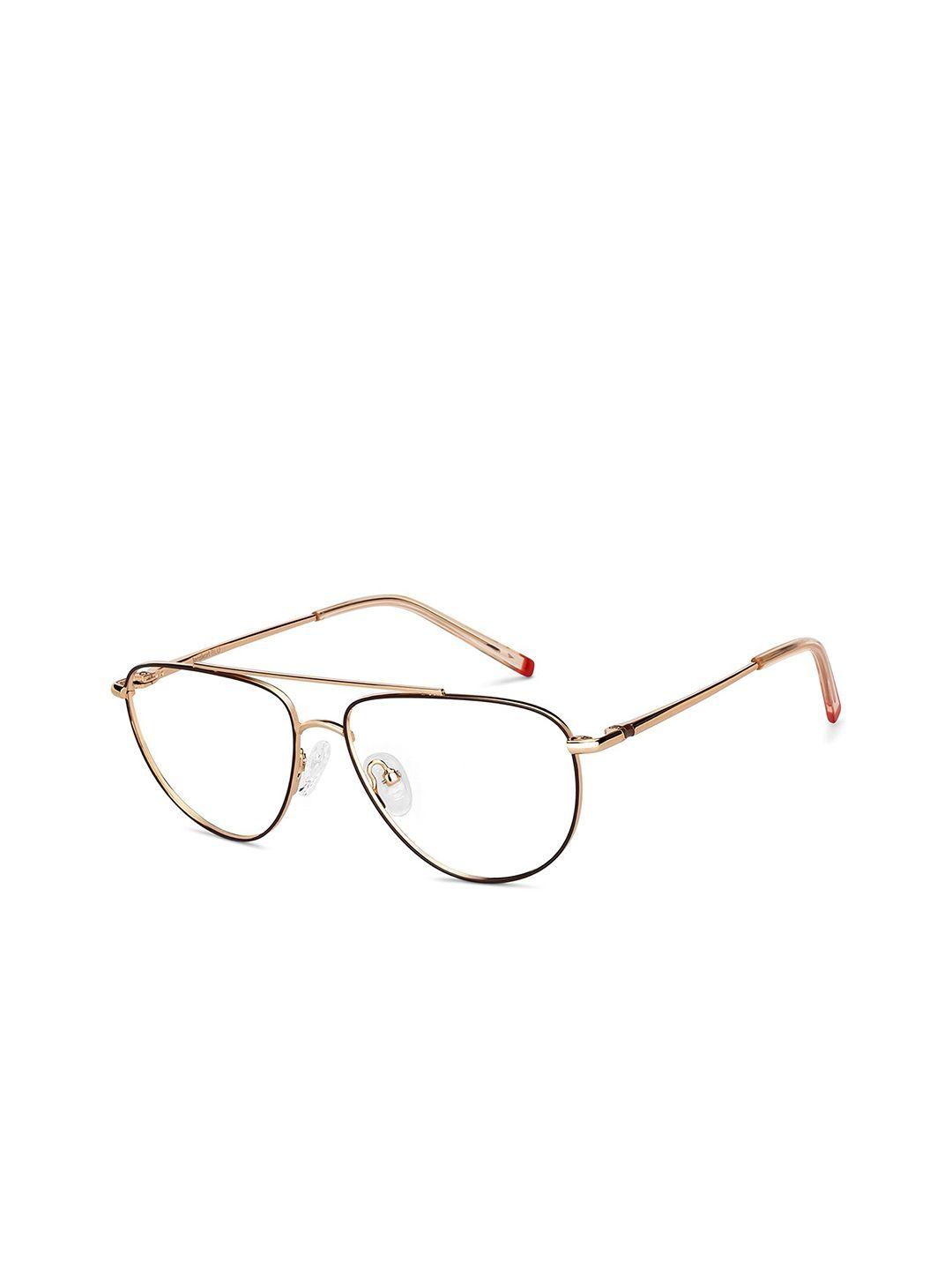 lenskart blu unisex transparent & gold-toned full rim square frames