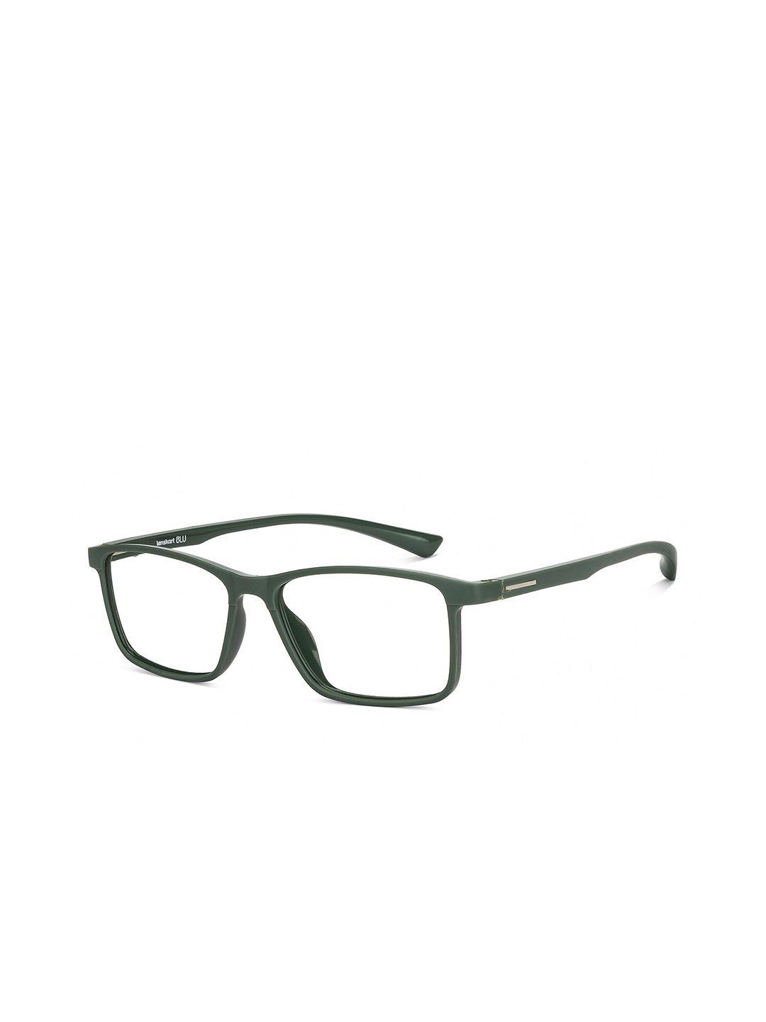 lenskart blu unisex transparent & green full rim rectangle frames