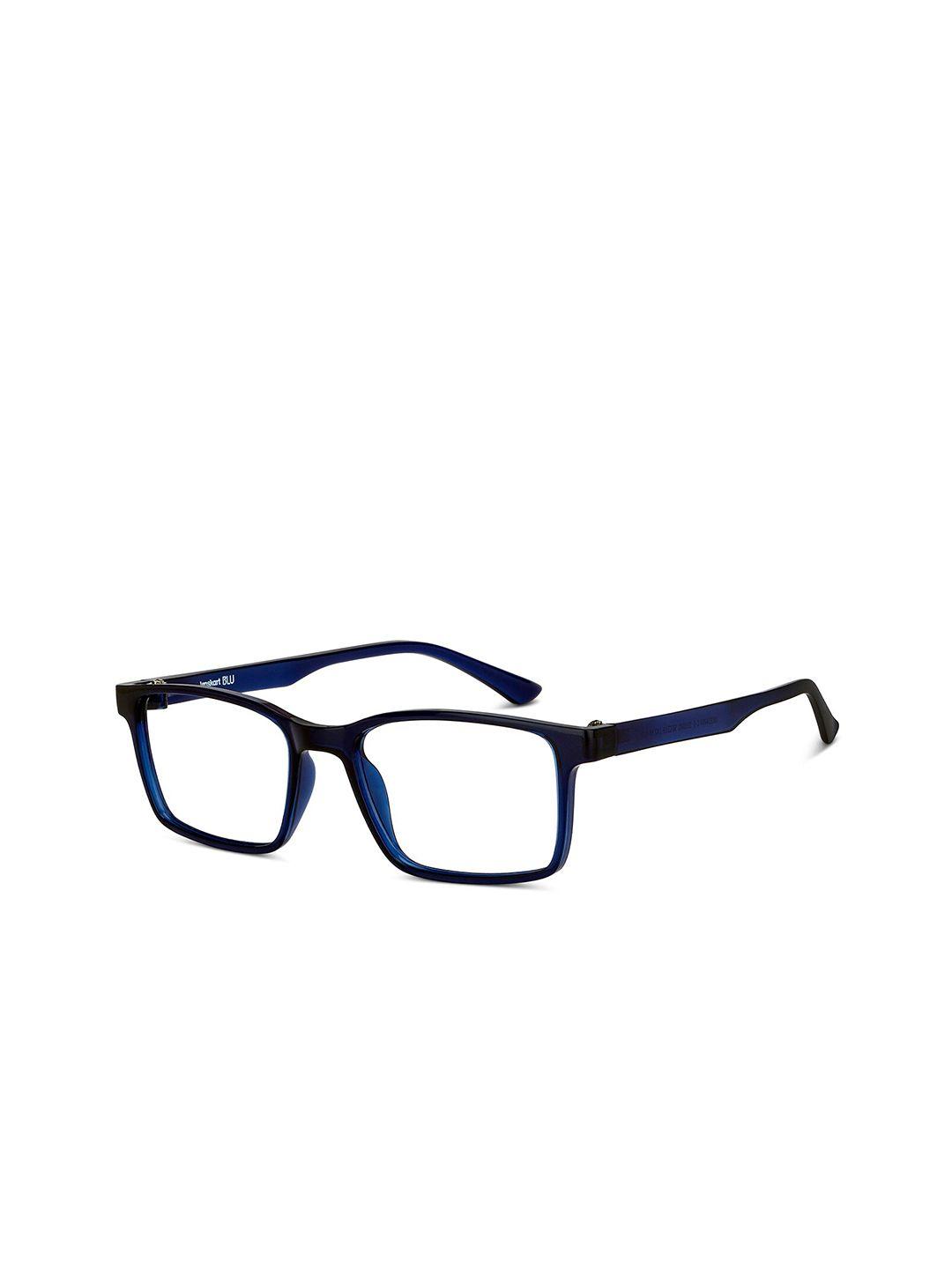 lenskart blu unisex transparent & navy blue full rim rectangle frames