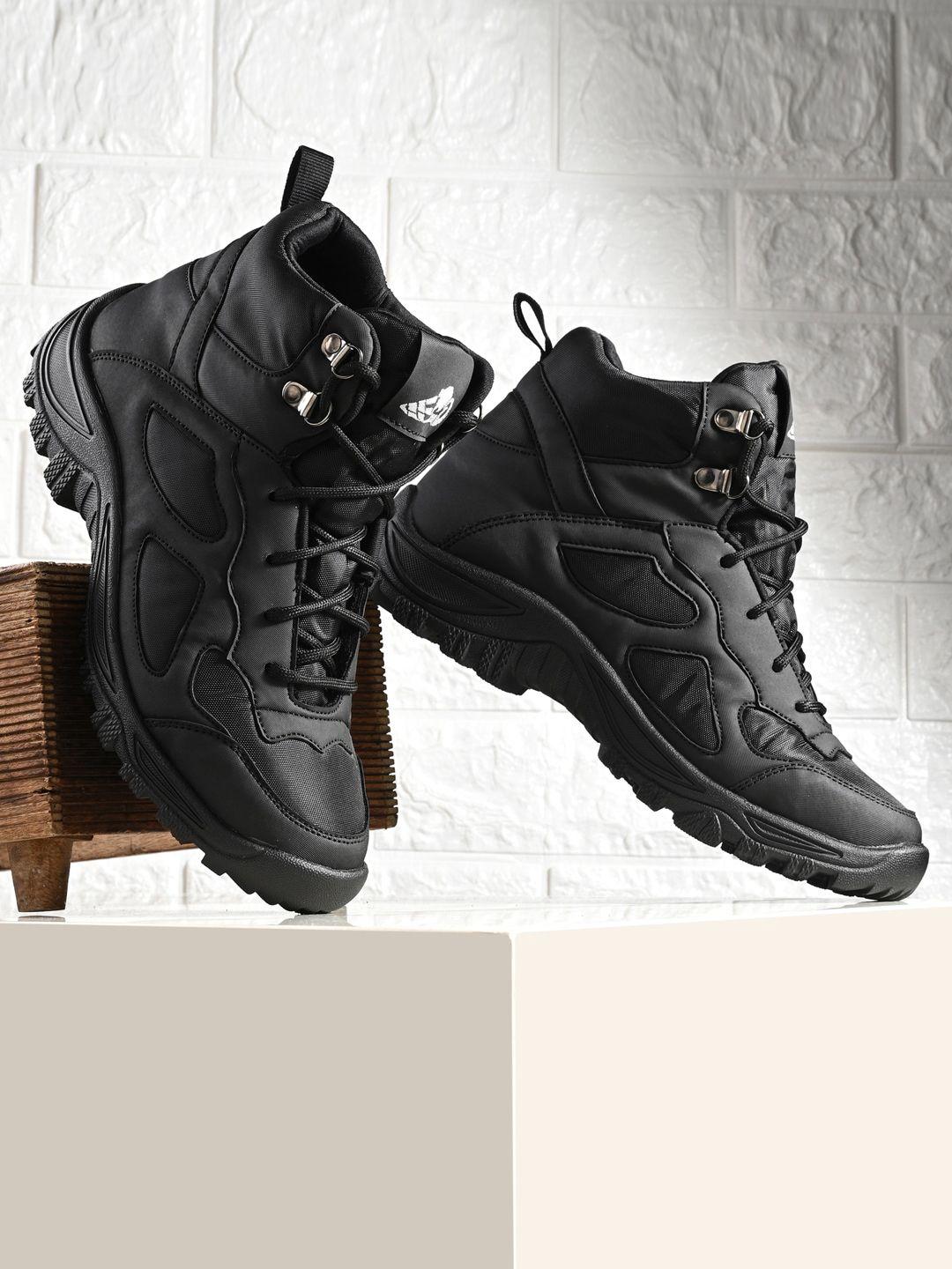 leo's fitness shoes men mid top platform-heel hiking boots