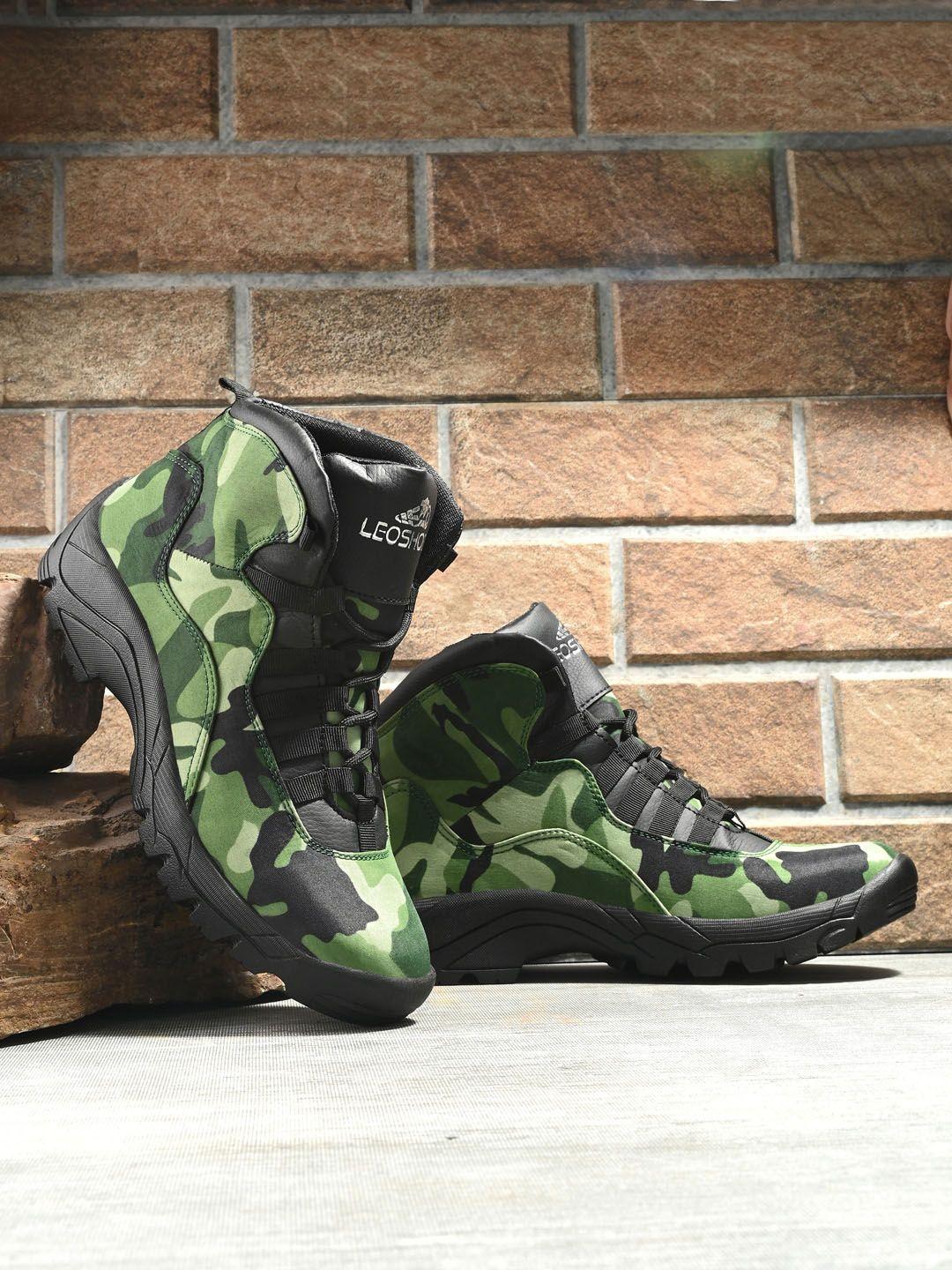 leo's fitness shoes men printed hiking boots