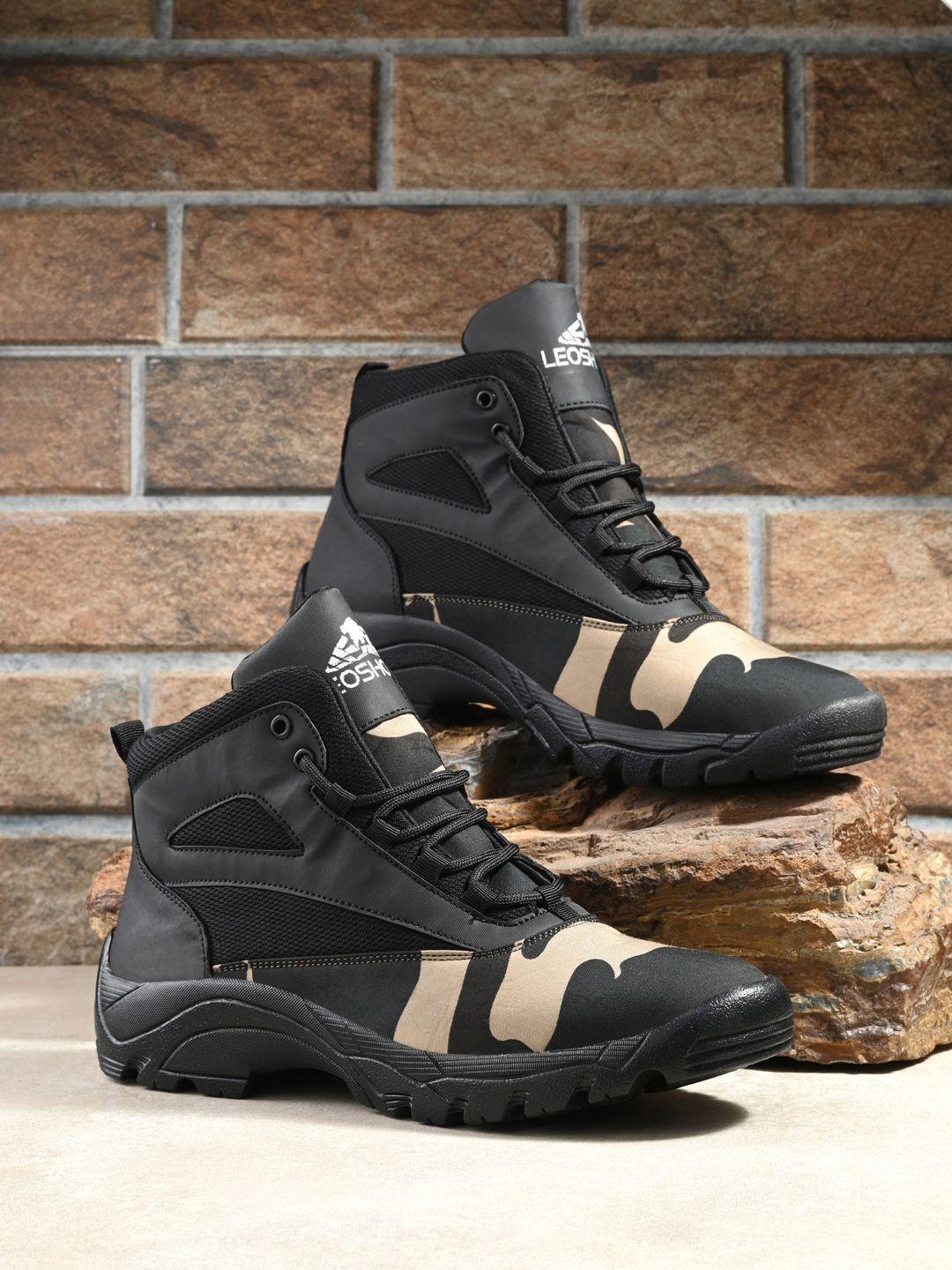 leo's fitness shoes men printed platform-heeled hiking boots