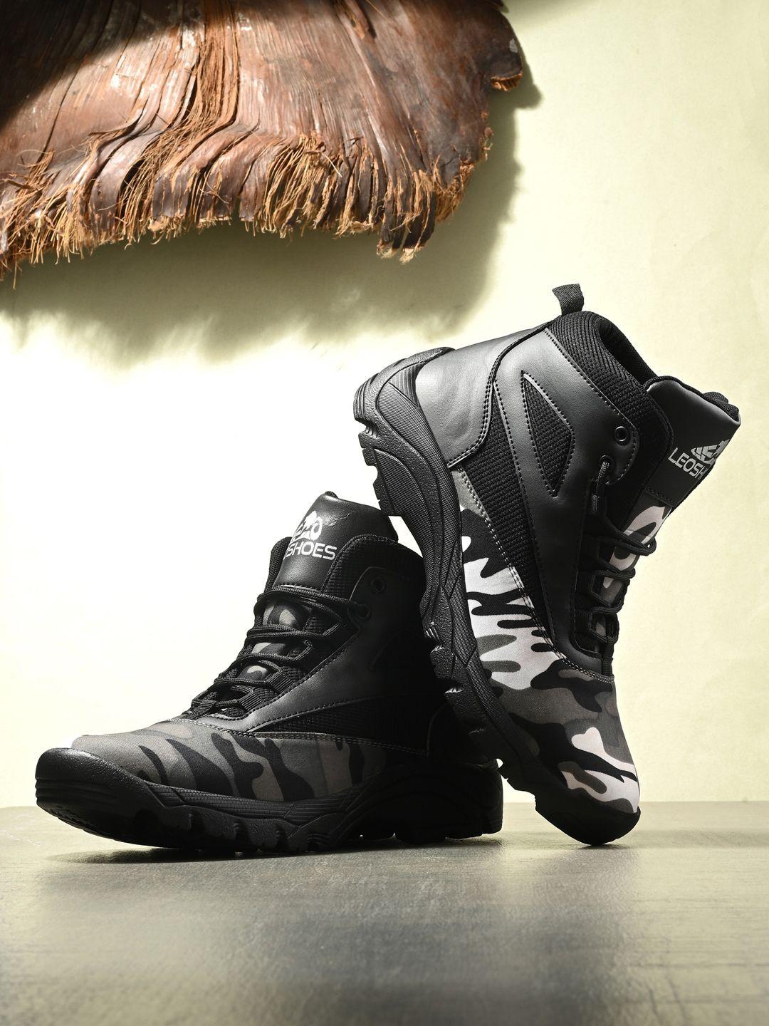 leo's fitness shoes men printed platform-heeled hiking boots