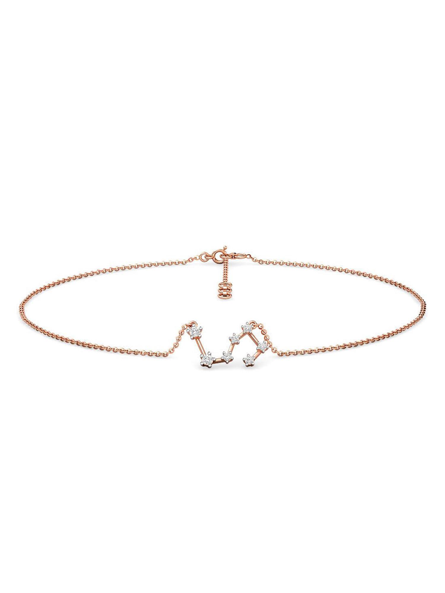 leo 18k rose gold and diamond anklet for women