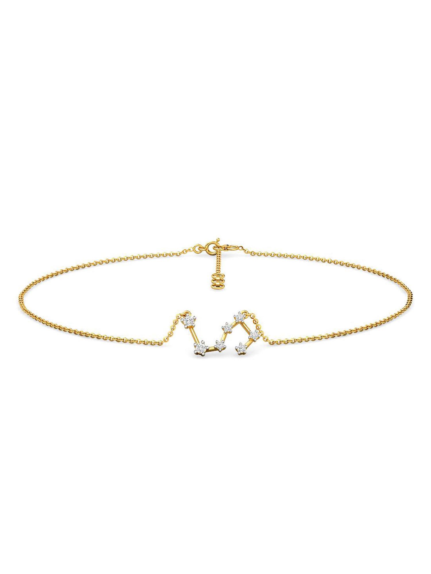 leo 18k yellow gold and diamond anklet for women
