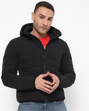 leonardo padded zip-front hoodie