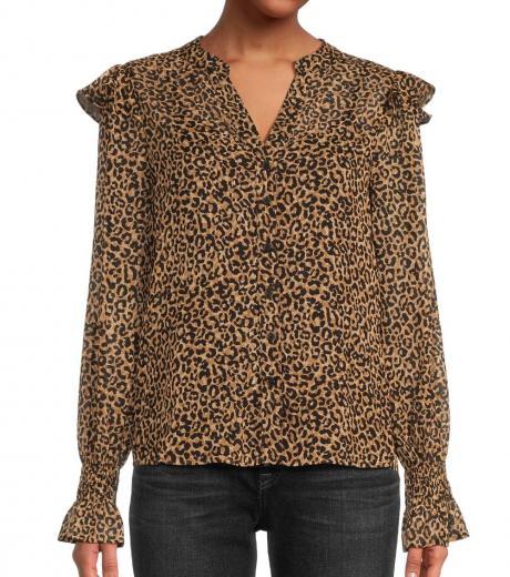 leopard print ruffle shirt