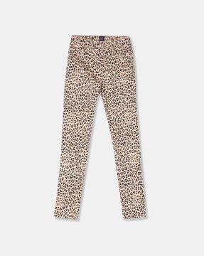 leopard print stretch jeggings