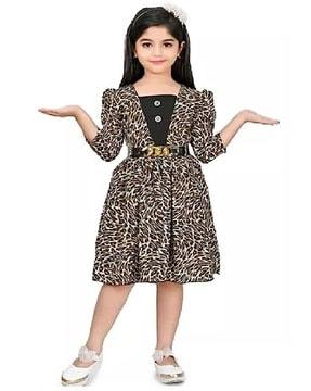 leopard print fit & flare dress