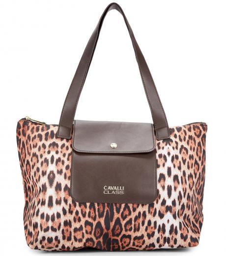 leopard print medium tote