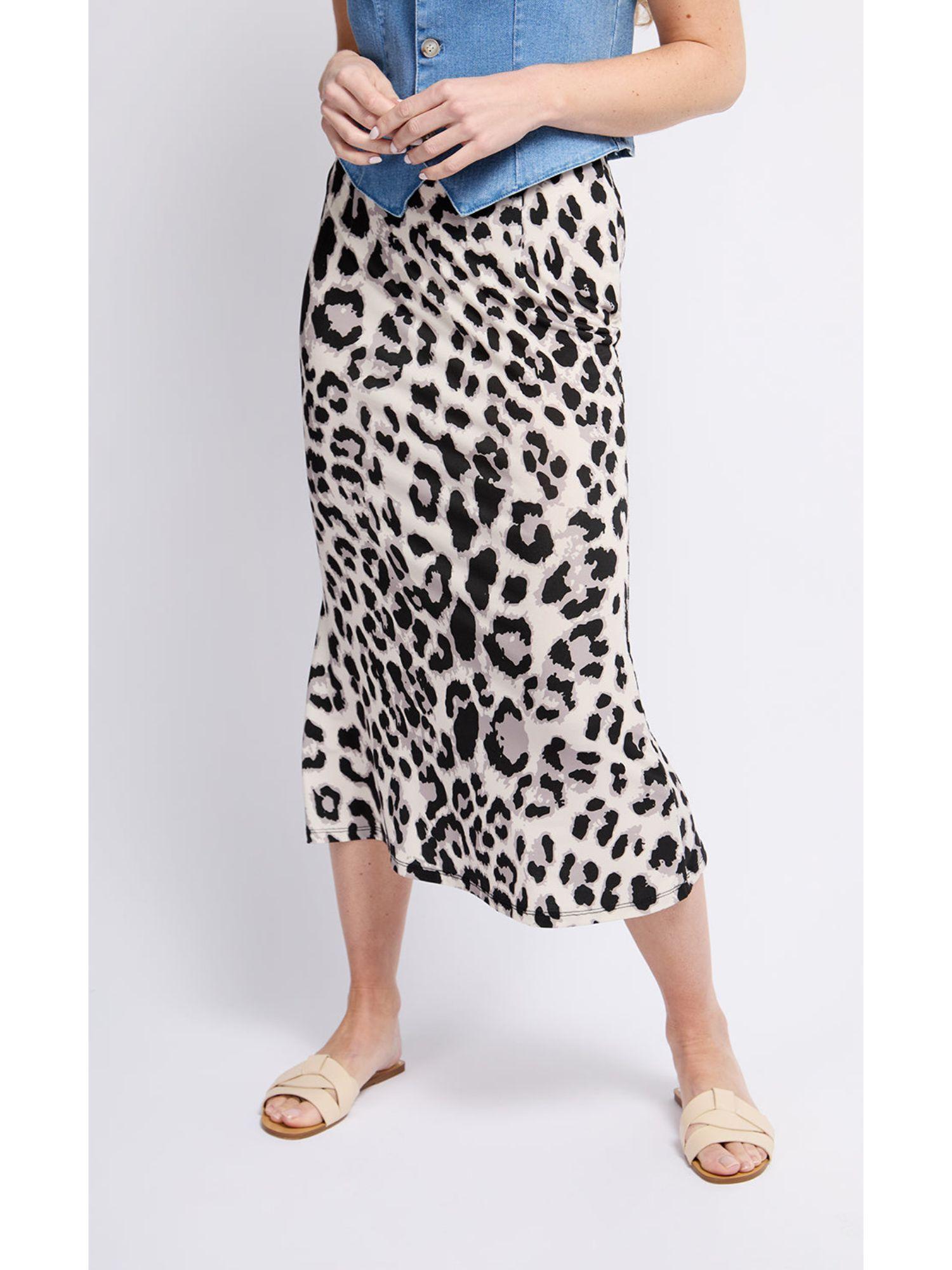 leopard print midi skirt by vogue williams