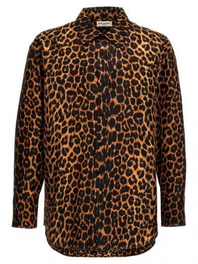 leopard print silk shirt