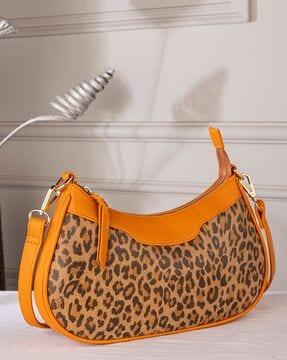 leopard print sling bag with detachable strap