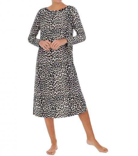 leopard print sweater knit gown