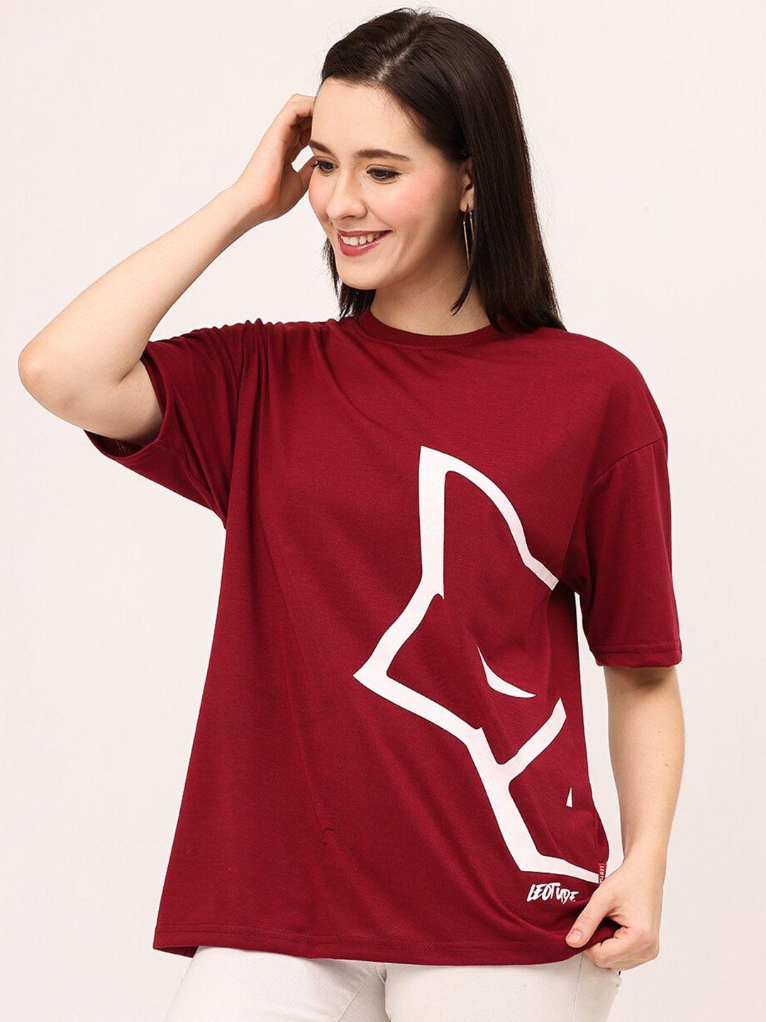 leotude abstract printed oversized t-shirt