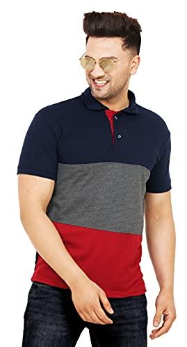 leotude men's regular fit half sleeve matty polo t-shirt (p62nvymrn_p_navy_l)