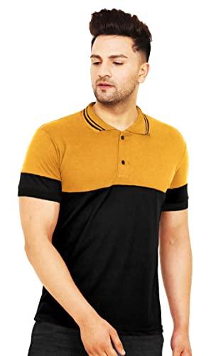 leotude men's regular fit polo t-shirt (p63_mrn_msd_p_mustard_2xl)