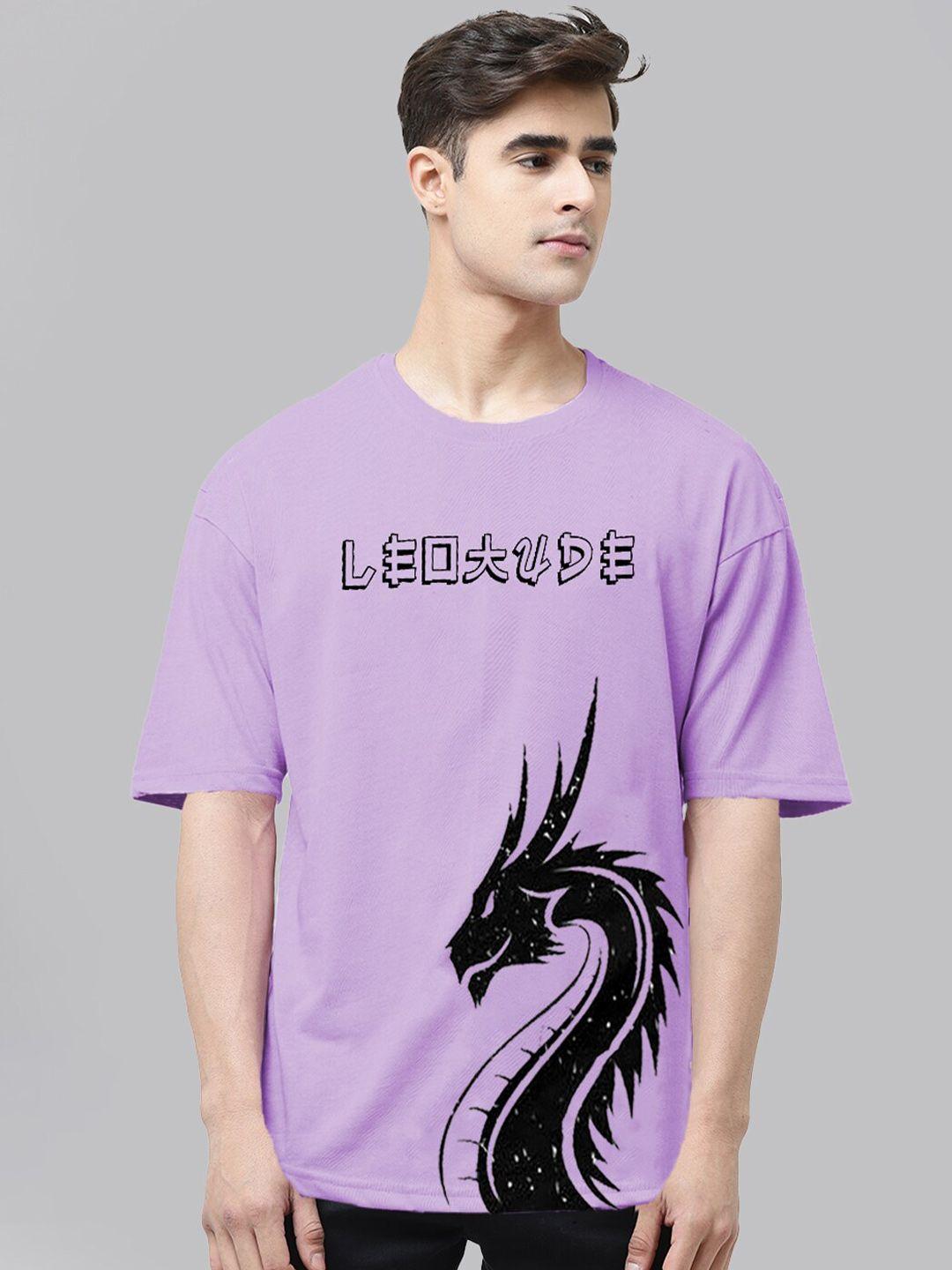 leotude men purple printed pockets t-shirt