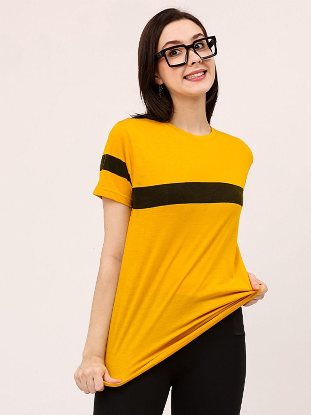 leotude women yellow pockets boxy t-shirt