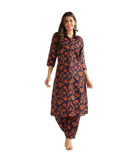 leriya fashion ethnic co ord set | casual wear pant top set |fancy co-ord set | full pair set | women kurta sets kurtis | women kurta set | coord sets for women (xx-large, dark blue) lf-w1801&tr857