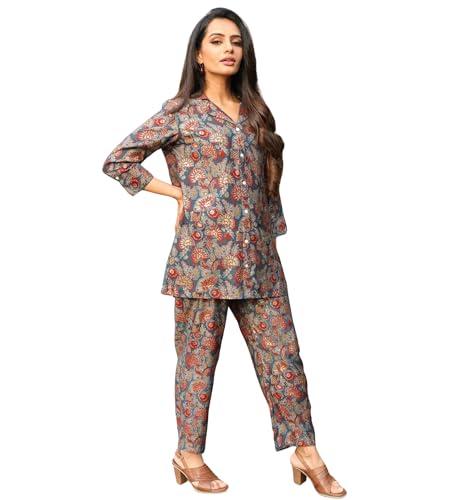 leriya fashion ethnic co ord set for women | western co-ord set for women | formal co ord set for women | nightwear co ord set for women (large, grey)