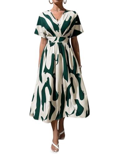 leriya fashion midi dress for women | one piece dress for women | beach dress for women (medium, green)