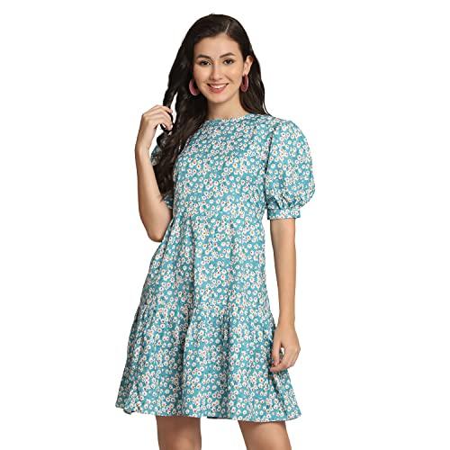 leriya fashion one piece dress for women| midi dress for women| birthday dress for women (small, skyblue)