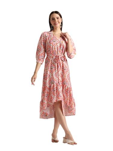 leriya fashion one piece dress for women| midi dress for women| birthday dress for women (x-large, peach)