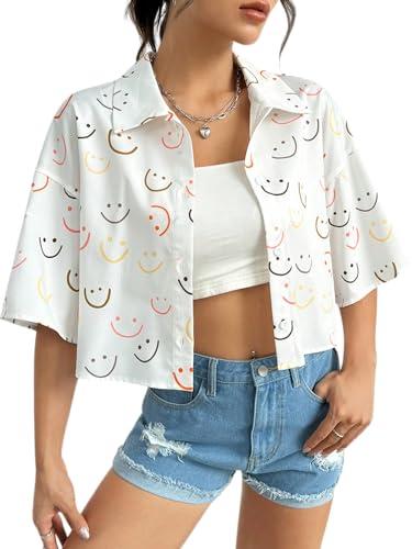 leriya fashion oversized corp shirt for women | crop shirt for women stylish western | short shirt for women (xx-large, white)